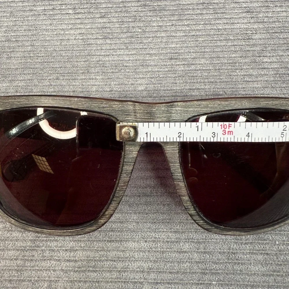 Chilli‎ Beans Brazilian Square Y2k Sunglasses Grey Wood Grain Texture OC.CL.1349